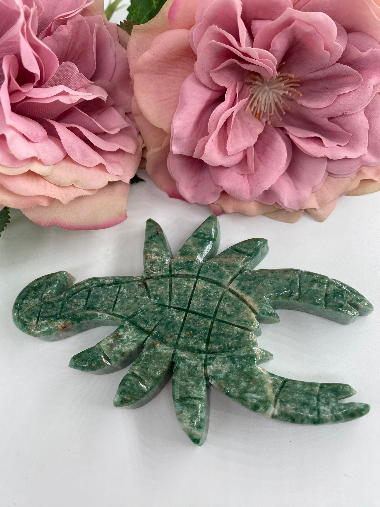 Polished Green Aventurine Scorpion featuring green tone with subtle sparkle - Luna Panther