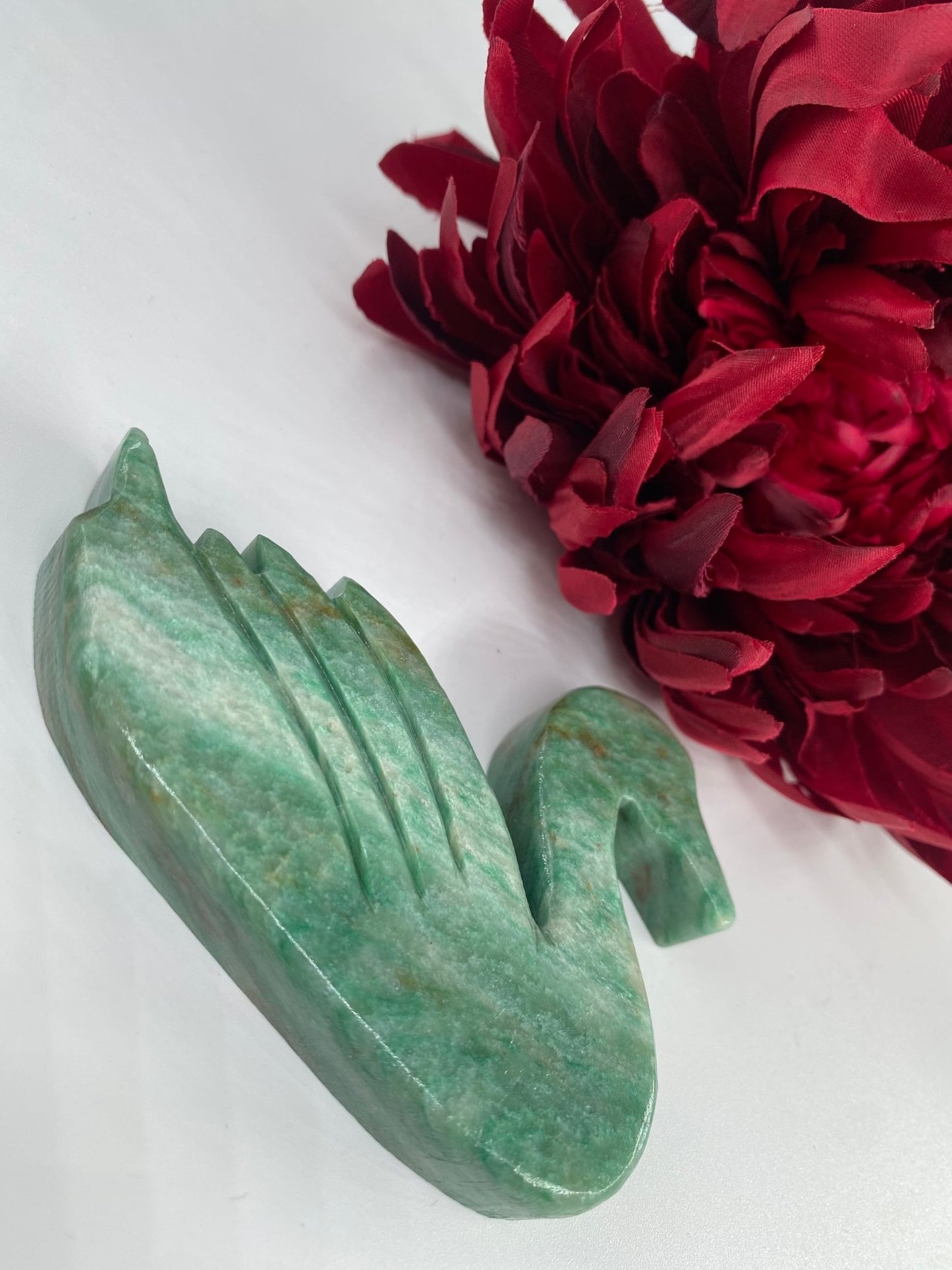 Polished Green Aventurine Swan featuring green tone with subtle sparkle - Luna Panther