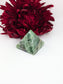 Polished Green Fluorite Pyramid 55Mm featuring banded green‑purple hues and glassy clarity - Luna Panther