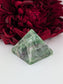 Polished Green Fluorite Pyramid 55Mm featuring banded green‑purple hues and glassy clarity - Luna Panther