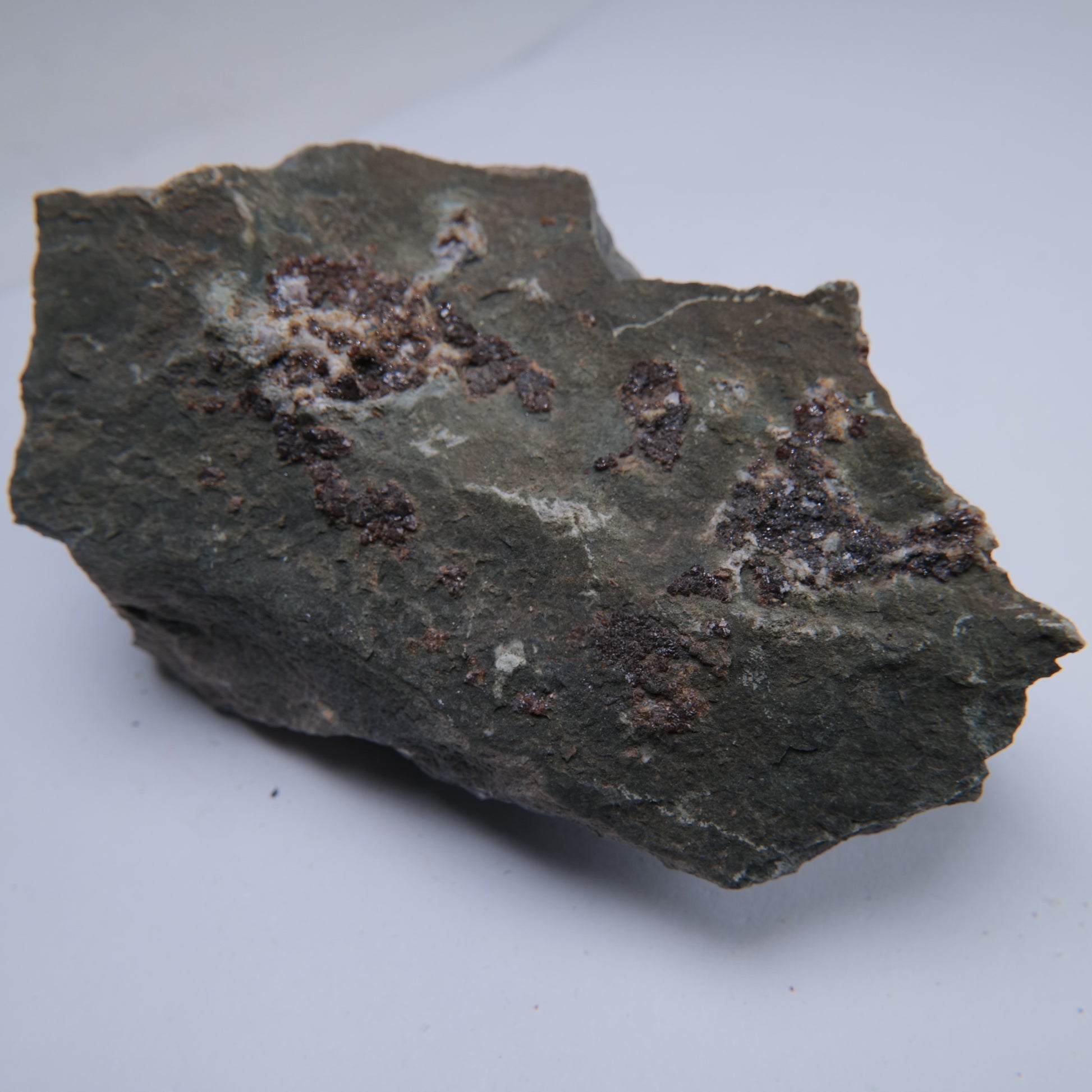 Green matrix mineral specimen with quartz veining, 458g, 120 x 70 x 50mm