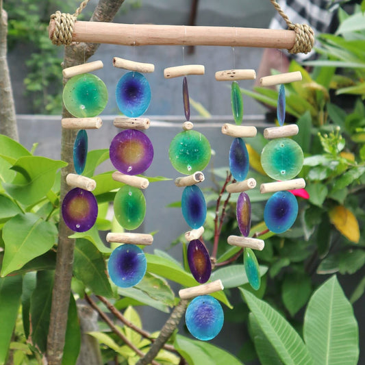 Green & Purple Driftwood Chime - Luna Panther alternate view