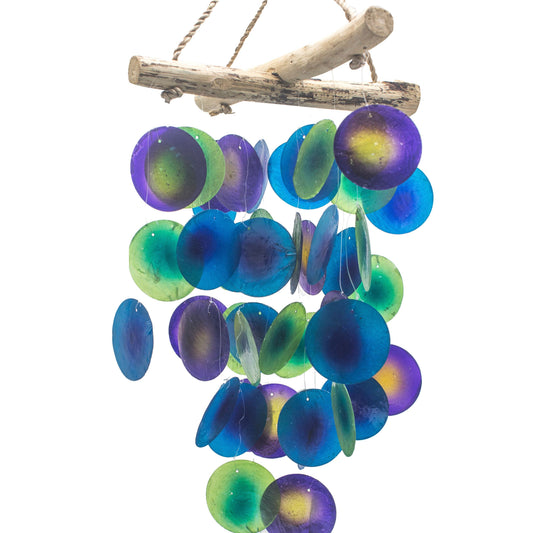 Green & Purple Driftwood Cross Chime - Luna Panther