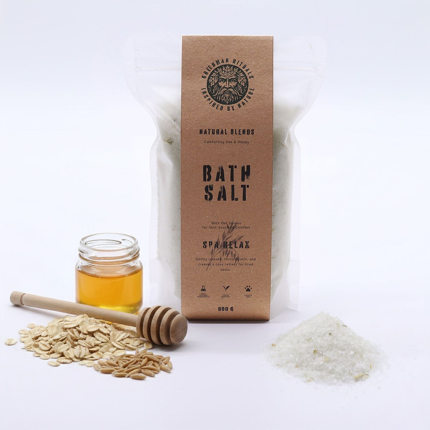 Greenman Rituals Oat & Honey Epsom Bath Salt - Spa Relax Blend - Luna Panther