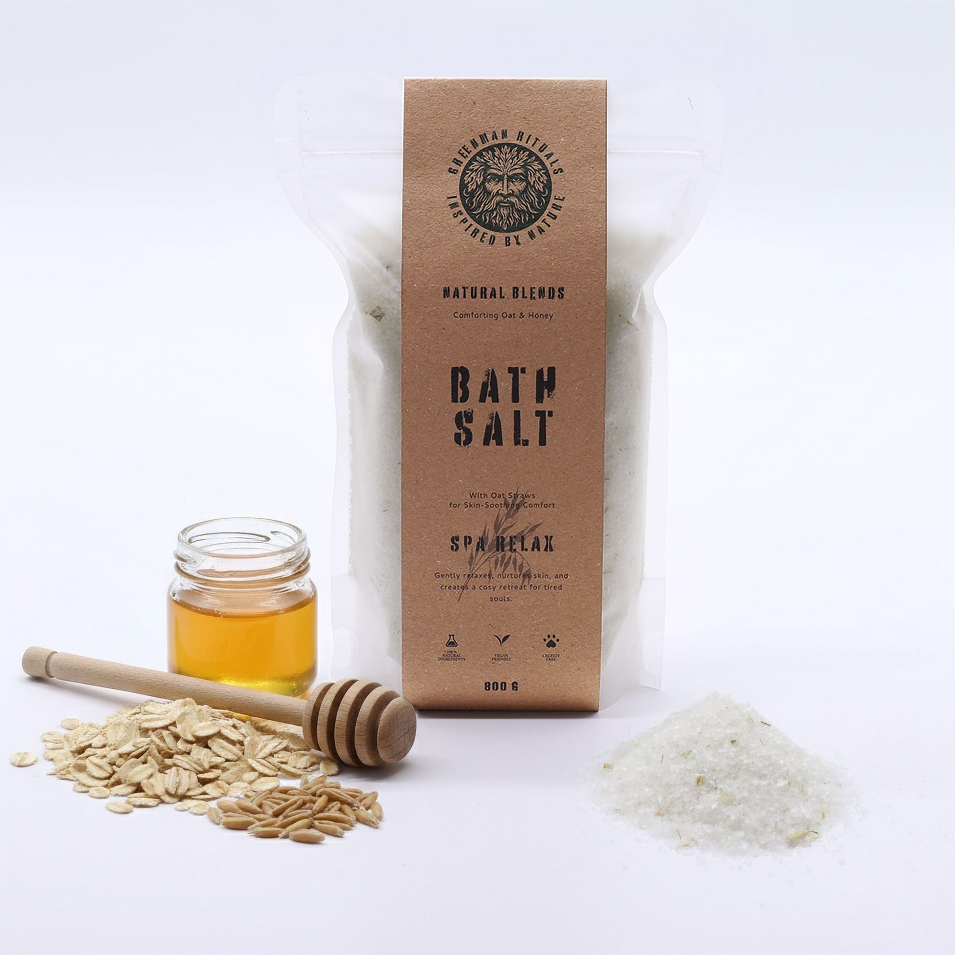 Greenman Rituals Oat & Honey Epsom Bath Salt - Spa Relax Blend - Luna Panther