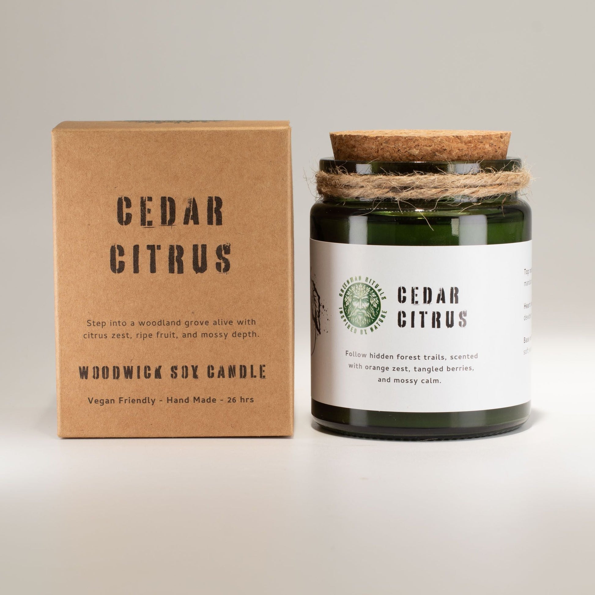 Greenman Woodwick Soy Candle - Cedar Citrus - Luna Panther