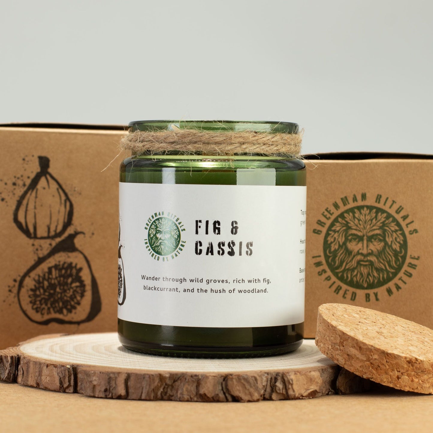 Greenman Woodwick Soy Candle - Fig & Cassis - Luna Panther