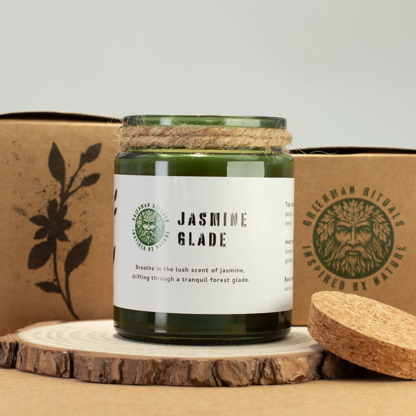 Greenman Woodwick Soy Candle - Jasmine Glade - Luna Panther