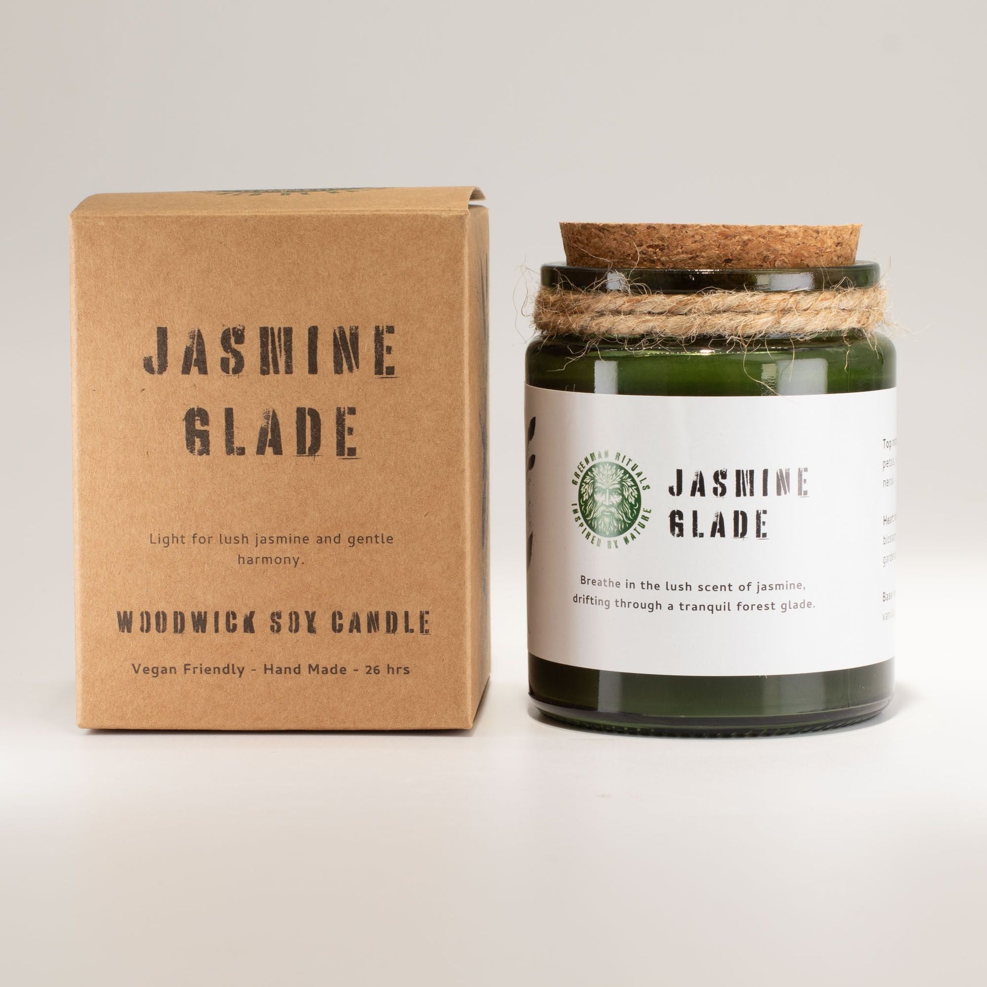 Greenman Woodwick Soy Candle - Jasmine Glade - Luna Panther