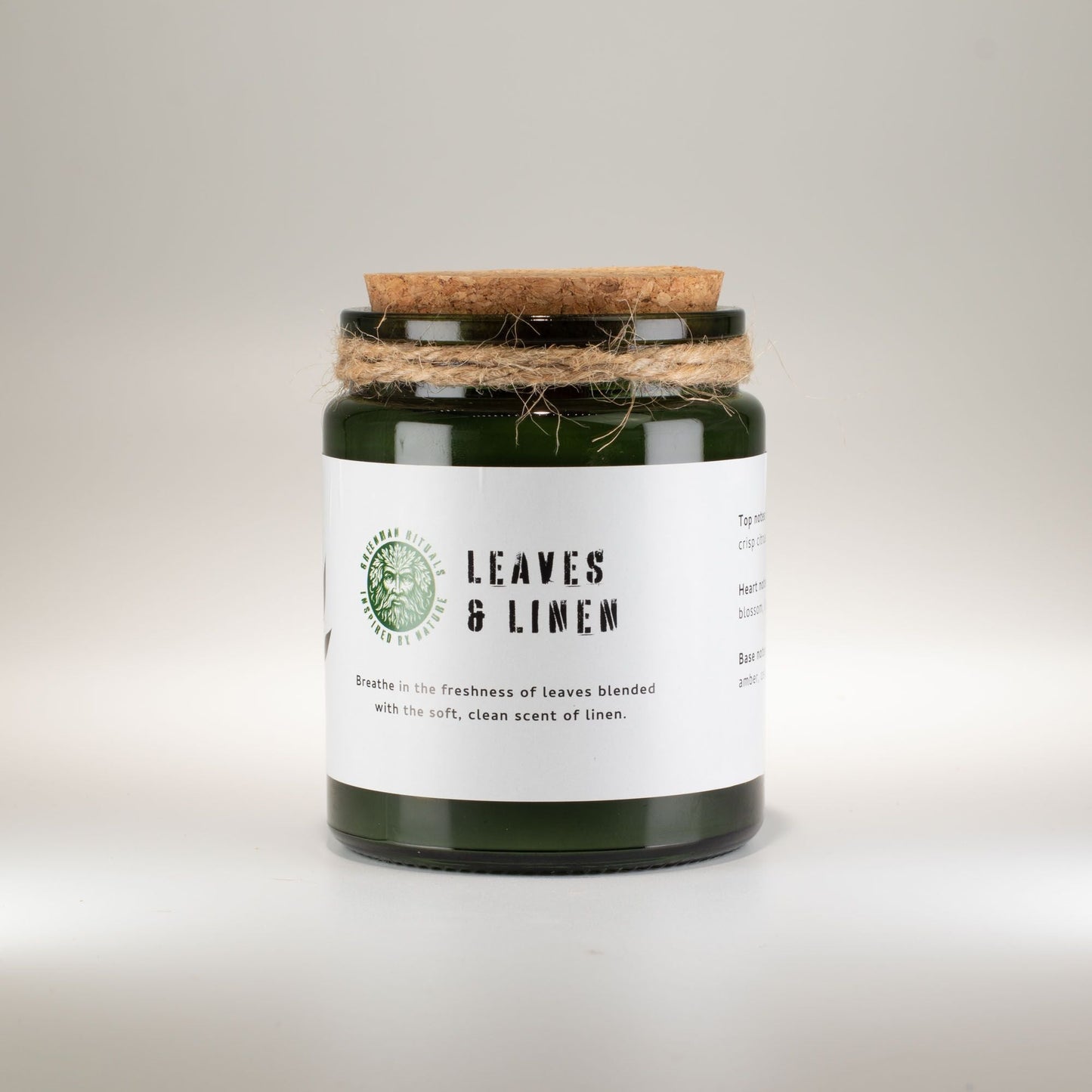 Greenman Woodwick Soy Candle - Leaves & Linen - Luna Panther