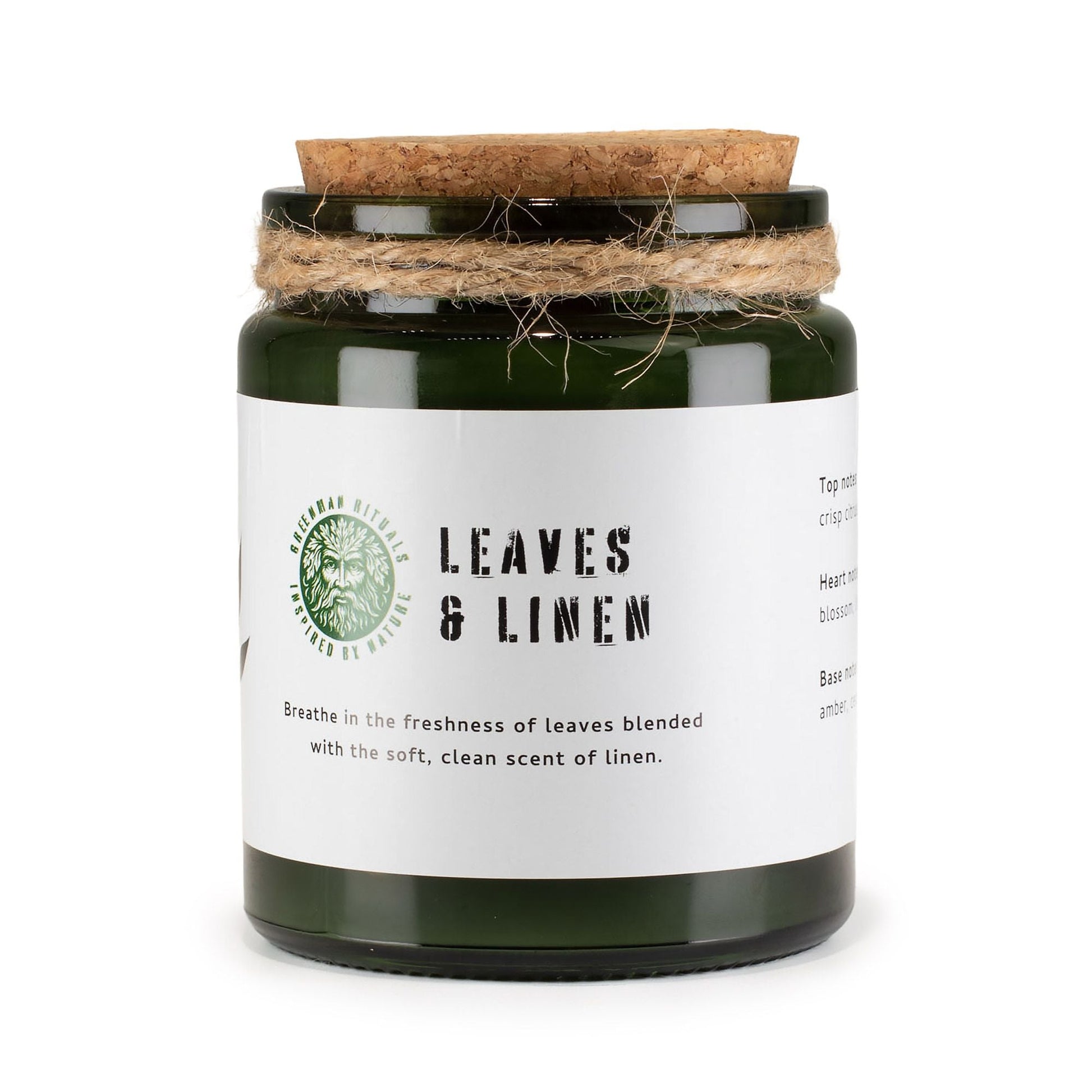 Greenman Woodwick Soy Candle - Leaves & Linen - Luna Panther