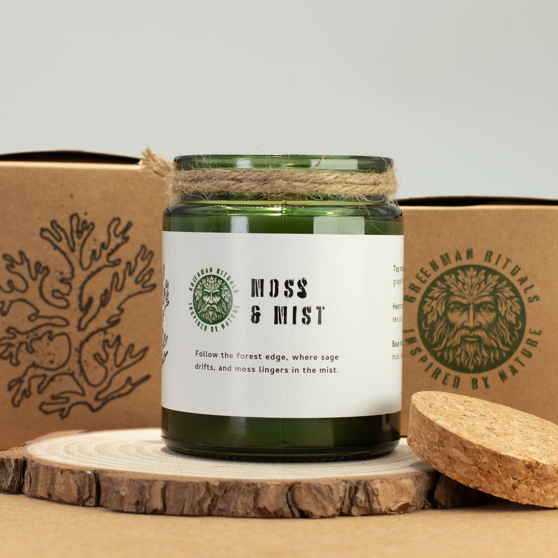 Greenman Woodwick Soy Candle - Moss & Mist - Luna Panther