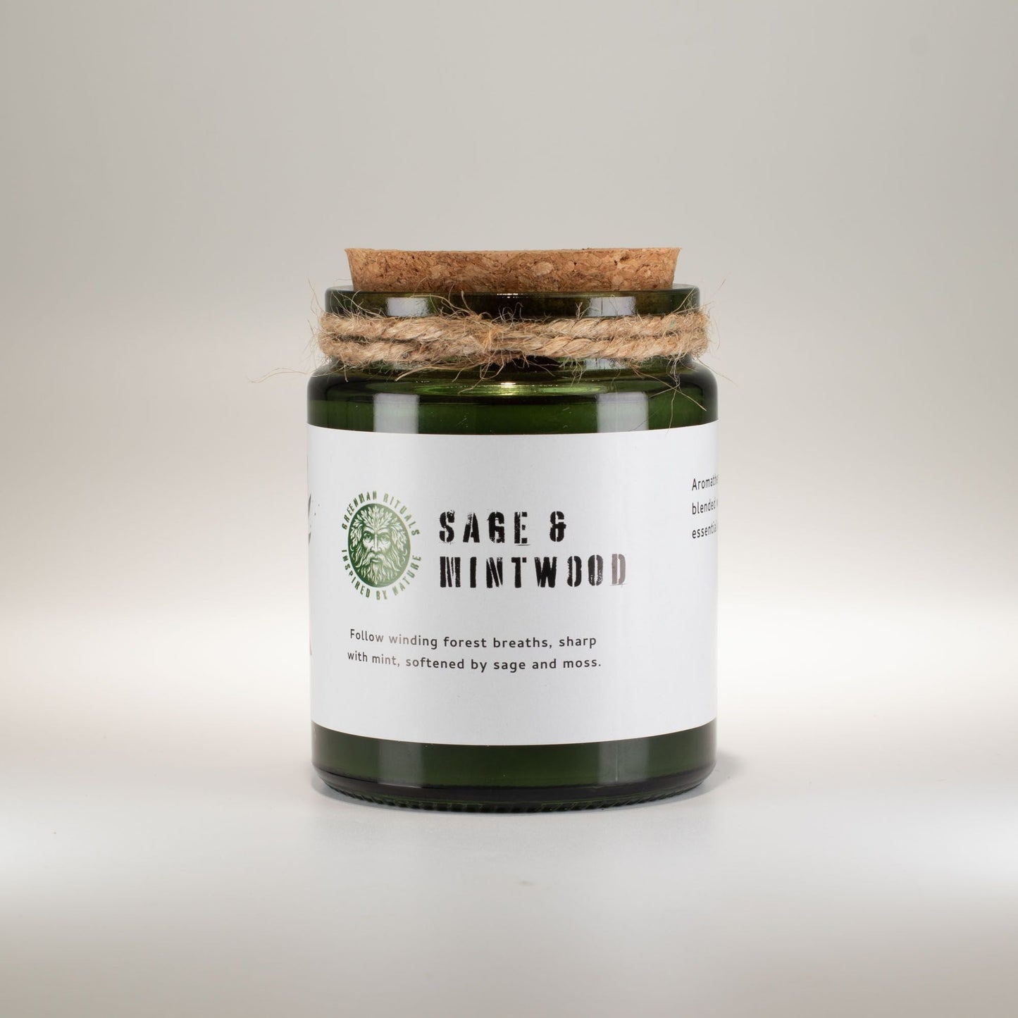 Greenman Woodwick Soy Candle - Sage & Mintwood - Luna Panther