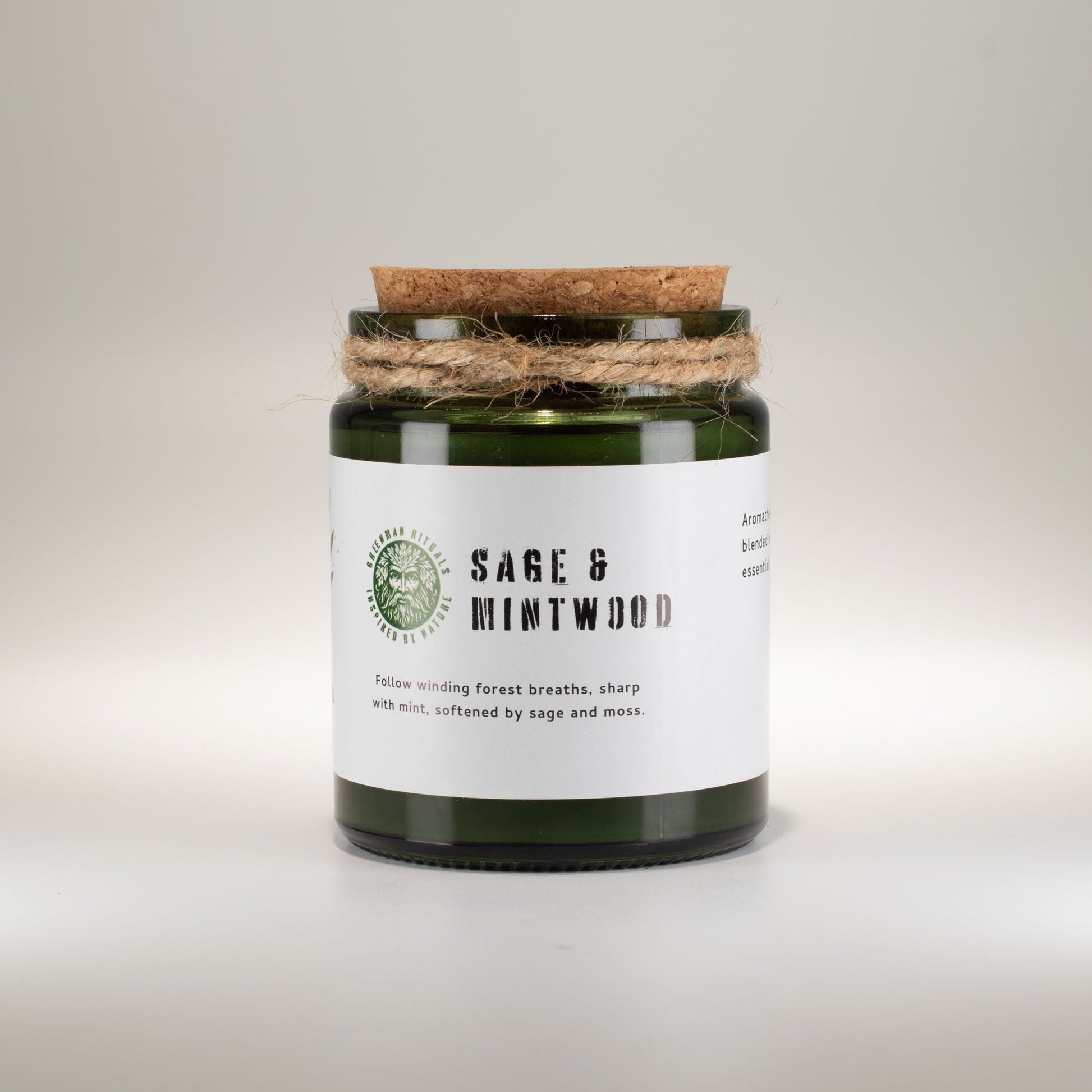 Greenman Woodwick Soy Candle - Sage & Mintwood - Luna Panther