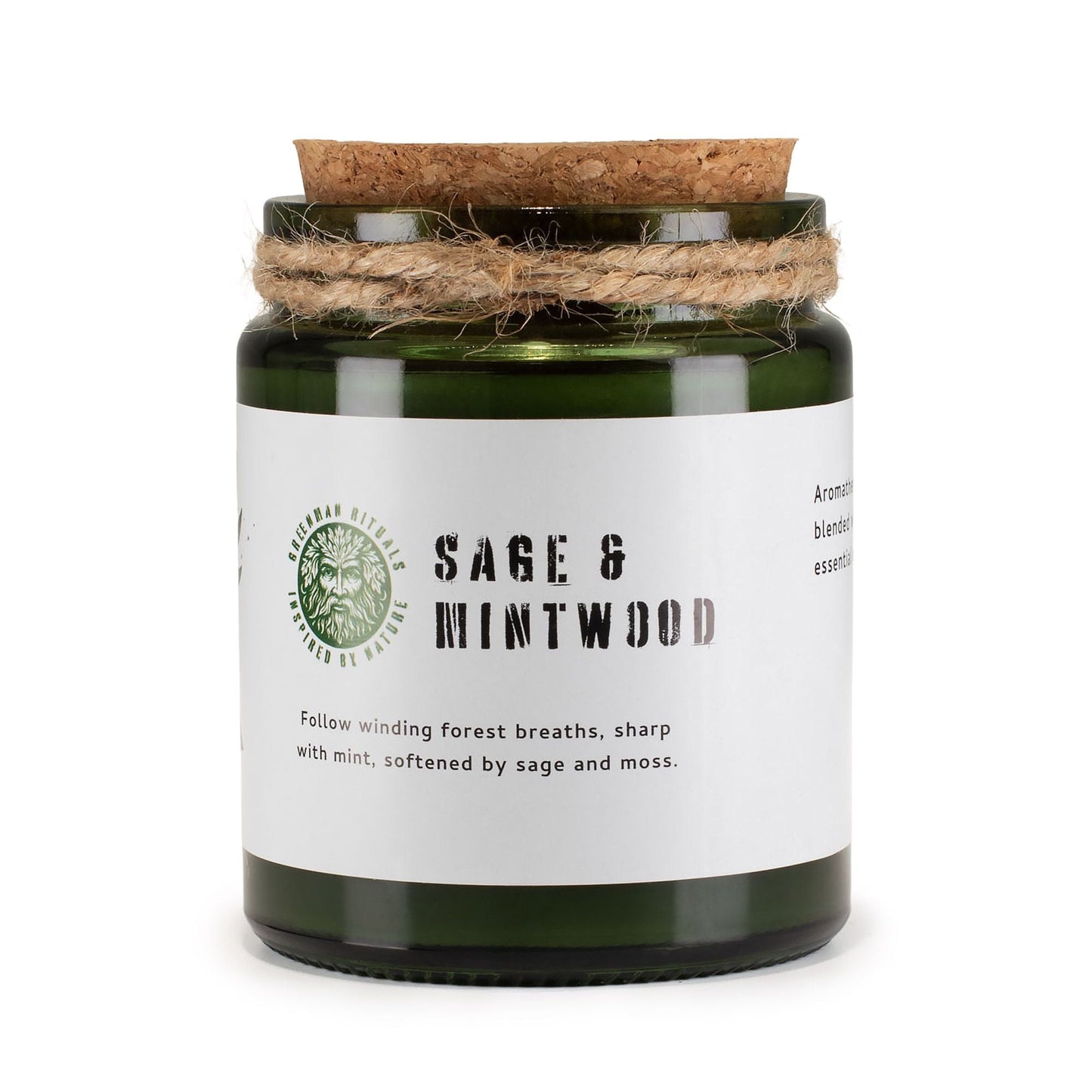 Greenman Woodwick Soy Candle - Sage & Mintwood - Luna Panther