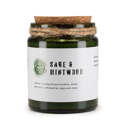 Greenman Woodwick Soy Candle - Sage & Mintwood - Luna Panther alternate view