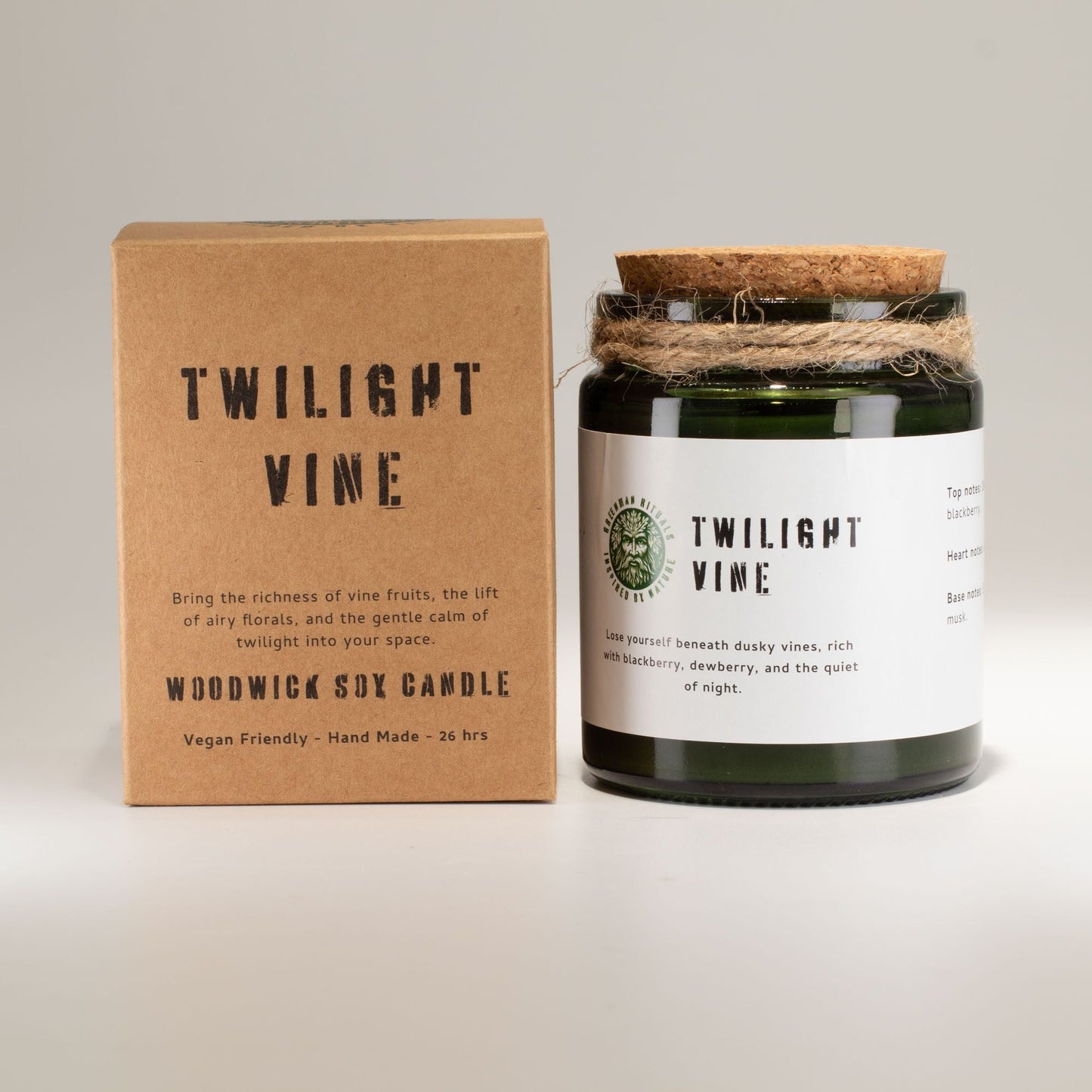 Greenman Woodwick Soy Candle - Twilight Vine - Luna Panther