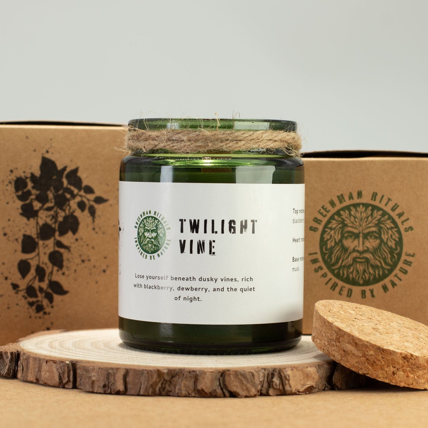 Greenman Woodwick Soy Candle - Twilight Vine - Luna Panther