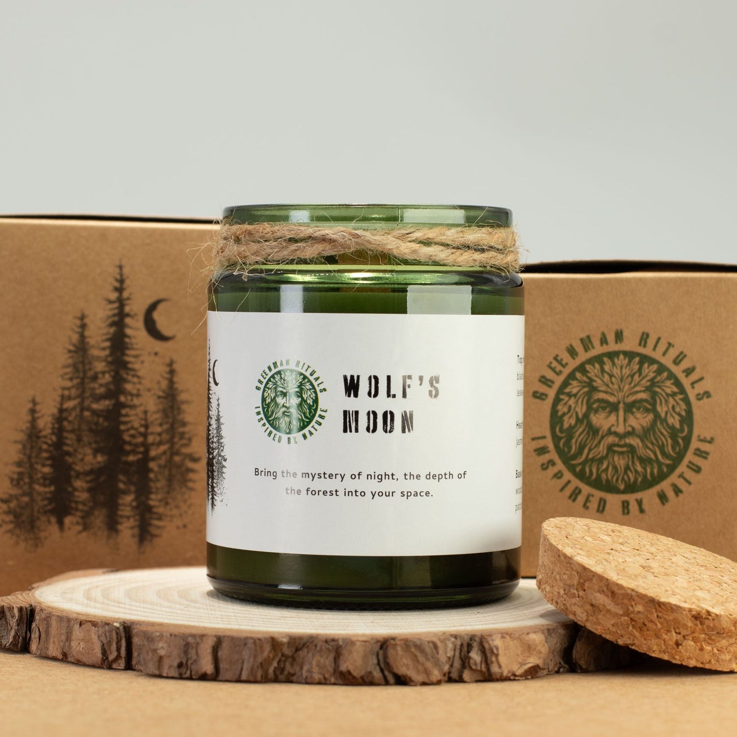 Greenman Woodwick Soy Candle - Wolf's Moon - Luna Panther