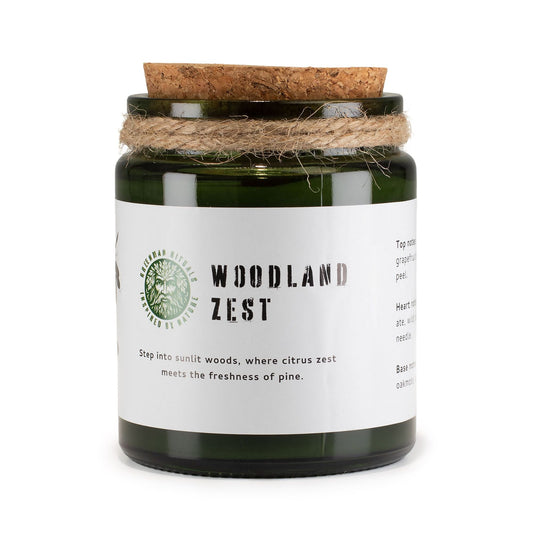 Greenman Woodwick Soy Candle - Woodland Zest - Luna Panther