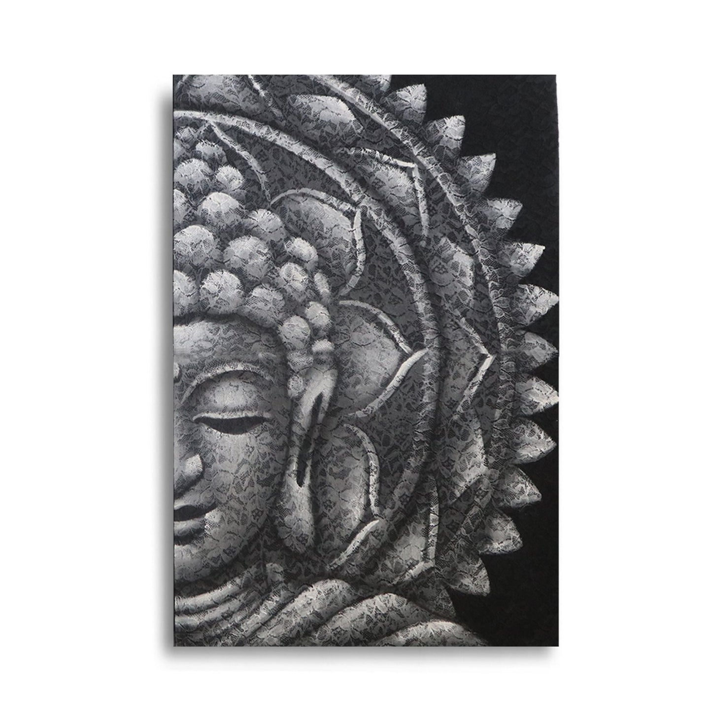 Grey Half Buddha Mandala 60x80cm - Luna Panther