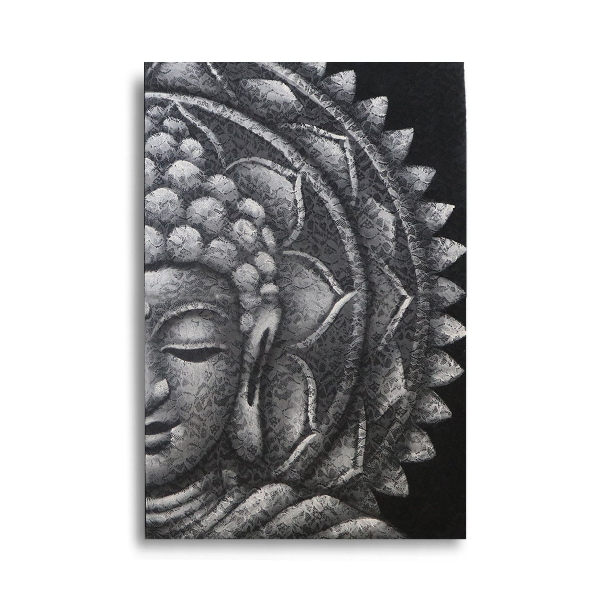 Grey Half Buddha Mandala 60x80cm - Luna Panther