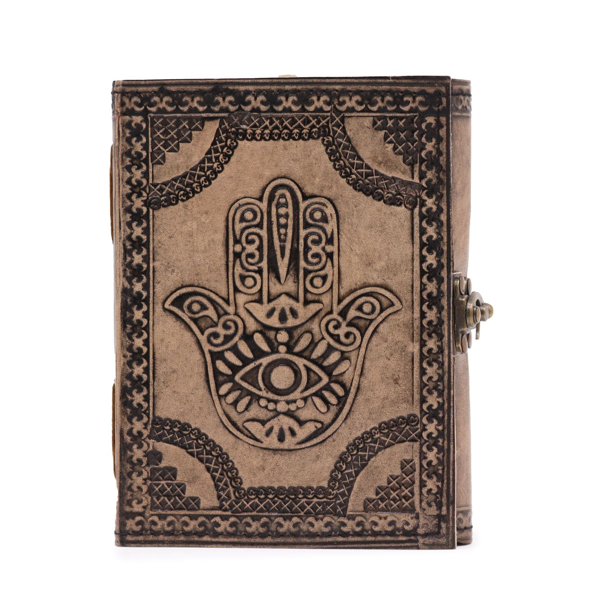 Hamsa - Esoteric Notebook - Antique Grey - 200 pages Stitch Edge - 17.5x12.5x3cm - Luna Panther