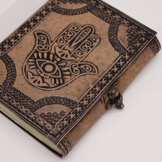 Hamsa - Esoteric Notebook - Antique Grey - 200 pages Stitch Edge - 17.5x12.5x3cm - Luna Panther alternate view
