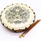 Hamsa Shamanic Drum with Two Sticks - 30cm Diameter detail view 4 at Luna Panther