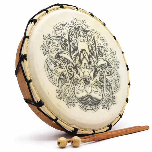Hamsa Shamanic Drum with Two Sticks - 30cm Diameter at Luna Panther