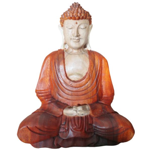 Polished Hand Carved Buddha Statue - 30cm Hand Down featuring natural patterning and unique variations - Luna Panther