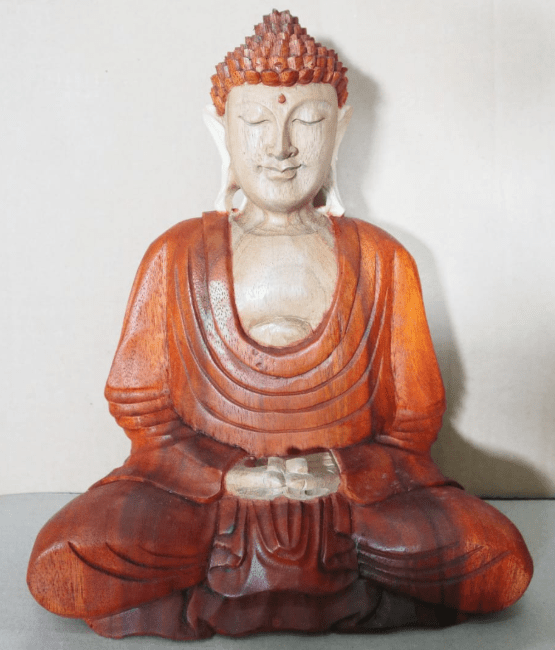 Polished Hand Carved Buddha Statue - 30cm Hand Down featuring natural patterning and unique variations - Luna Panther