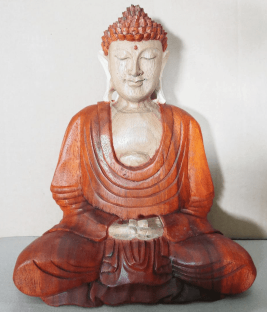 Polished Hand Carved Buddha Statue - 30cm Hand Down featuring natural patterning and unique variations - Luna Panther