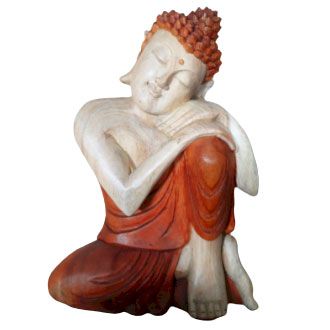 Polished Hand Carved Buddha Statue - 30cm Thinking featuring natural patterning and unique variations - Luna Panther