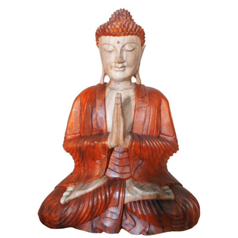Polished Hand Carved Buddha Statue - 30cm Welcome featuring natural patterning and unique variations - Luna Panther