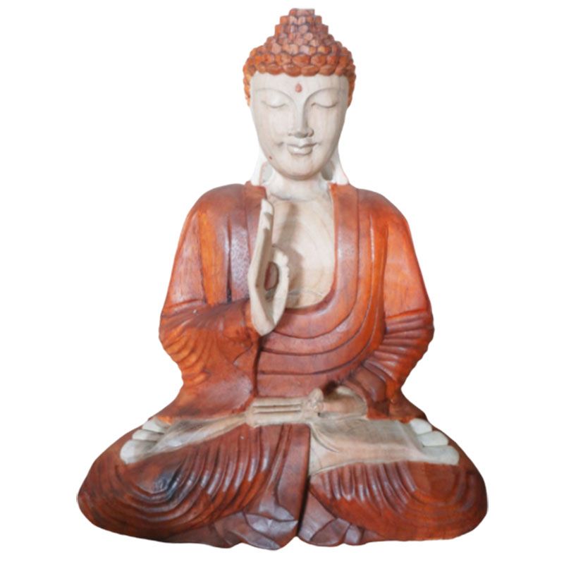 Polished Hand Carved Buddha Statue - 40cm Teaching Transmission featuring natural patterning and unique variations - Luna Panther