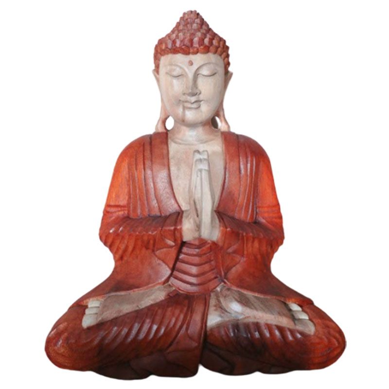 Polished Hand Carved Buddha Statue - 40cm Welcome featuring natural patterning and unique variations - Luna Panther