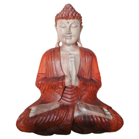 Polished Hand Carved Buddha Statue - 40cm Welcome featuring natural patterning and unique variations - Luna Panther