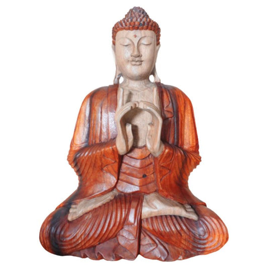 Polished Hand Carved Buddha Statue - 60cm Two Hands featuring natural patterning and unique variations - Luna Panther