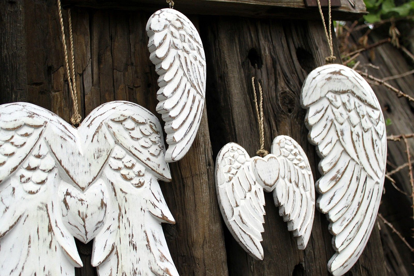 Hand Crafted Double Angel Wing & Heart - 24cm - Luna Panther