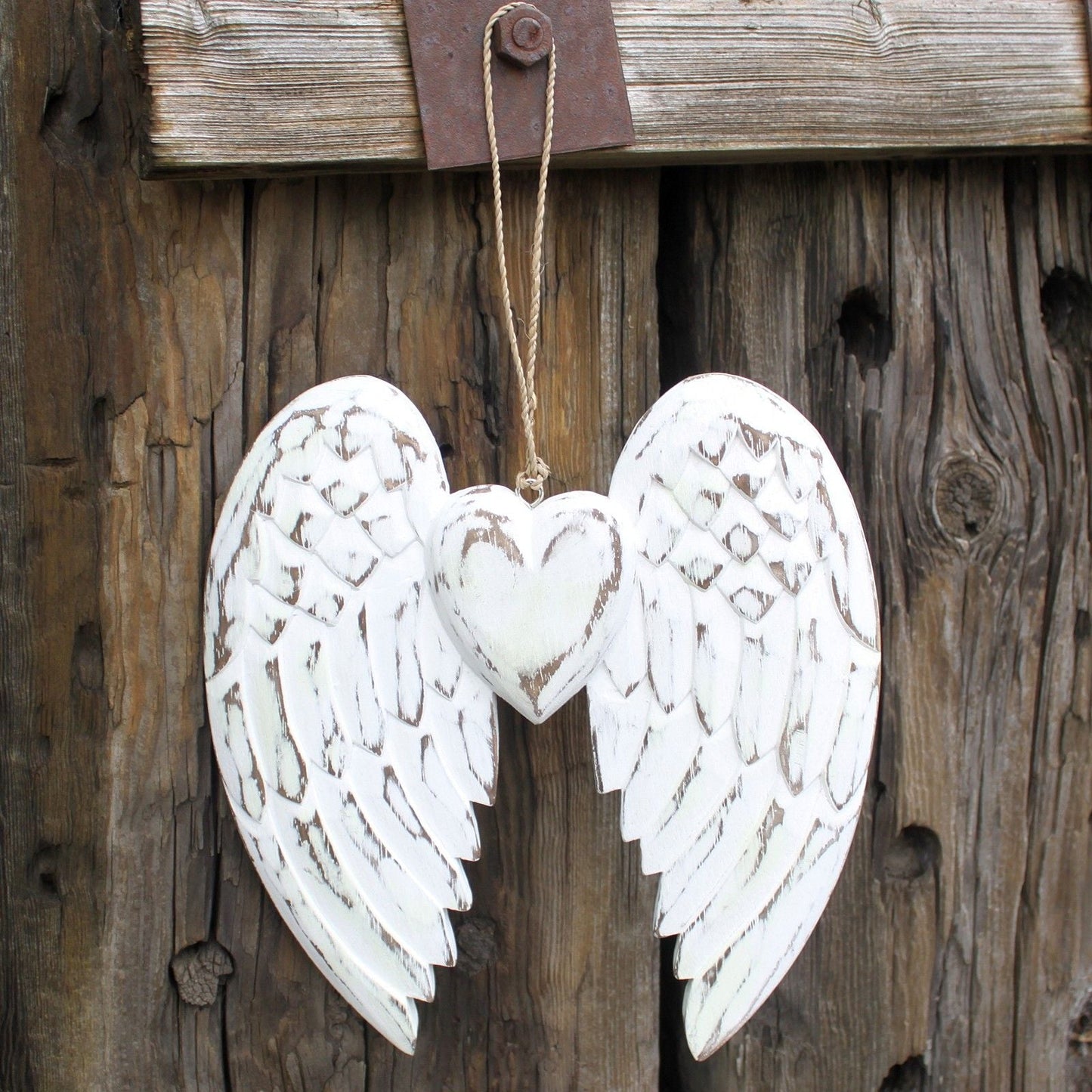 Hand Crafted Double Angel Wing & Heart - 24cm - Luna Panther