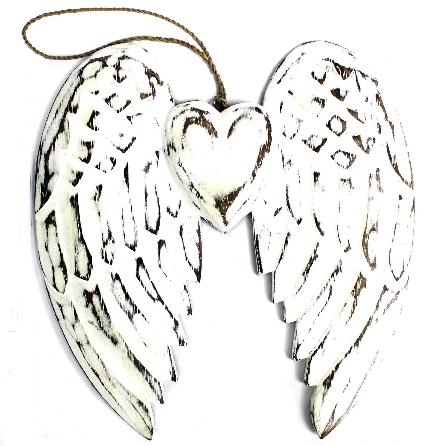 Hand Crafted Double Angel Wing & Heart - 24cm - Luna Panther
