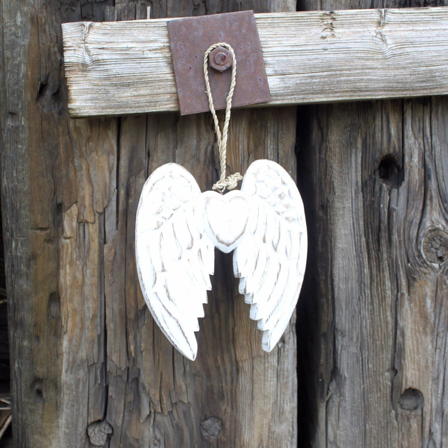 Hand Crafted Small Double Angel Wing & Heart - 15cm - Luna Panther