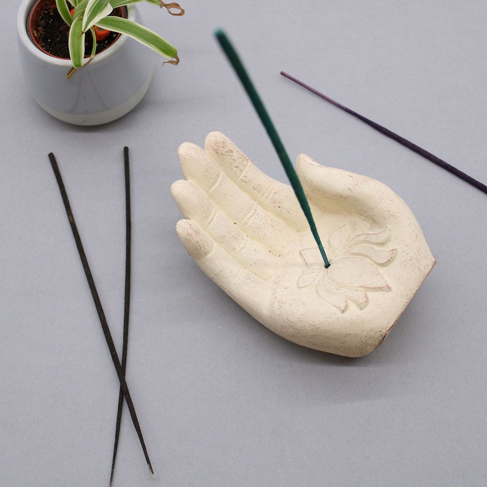 Hand Incense Burner - Lotus (white) - Luna Panther