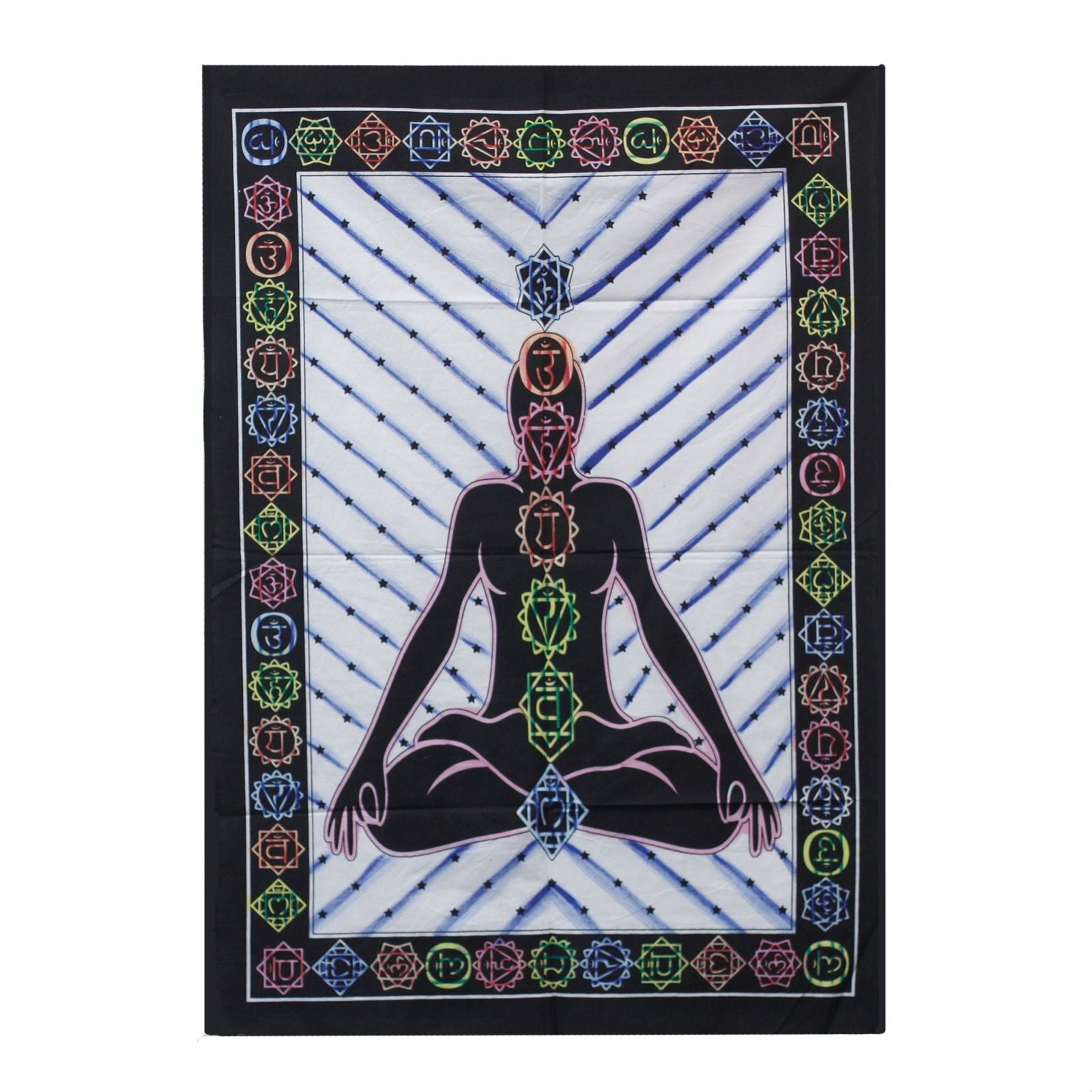 Handbrushed Cotton Wall Art - Chakra Buddha - Luna Panther
