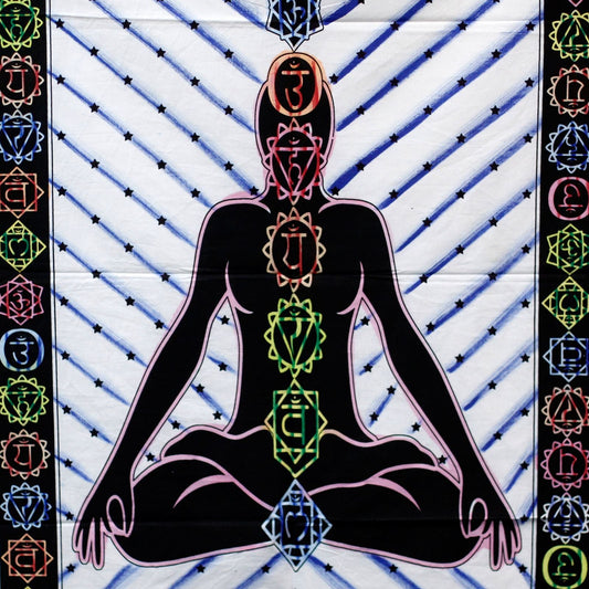 Handbrushed Cotton Wall Art - Chakra Buddha - Luna Panther