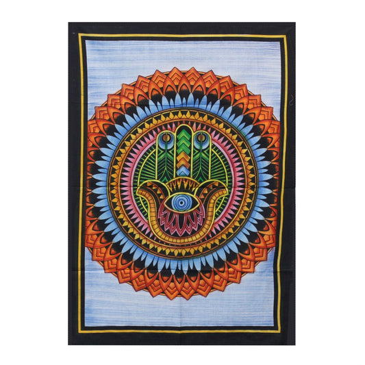 Handbrushed Cotton Wall Art - Hamsa - Luna Panther