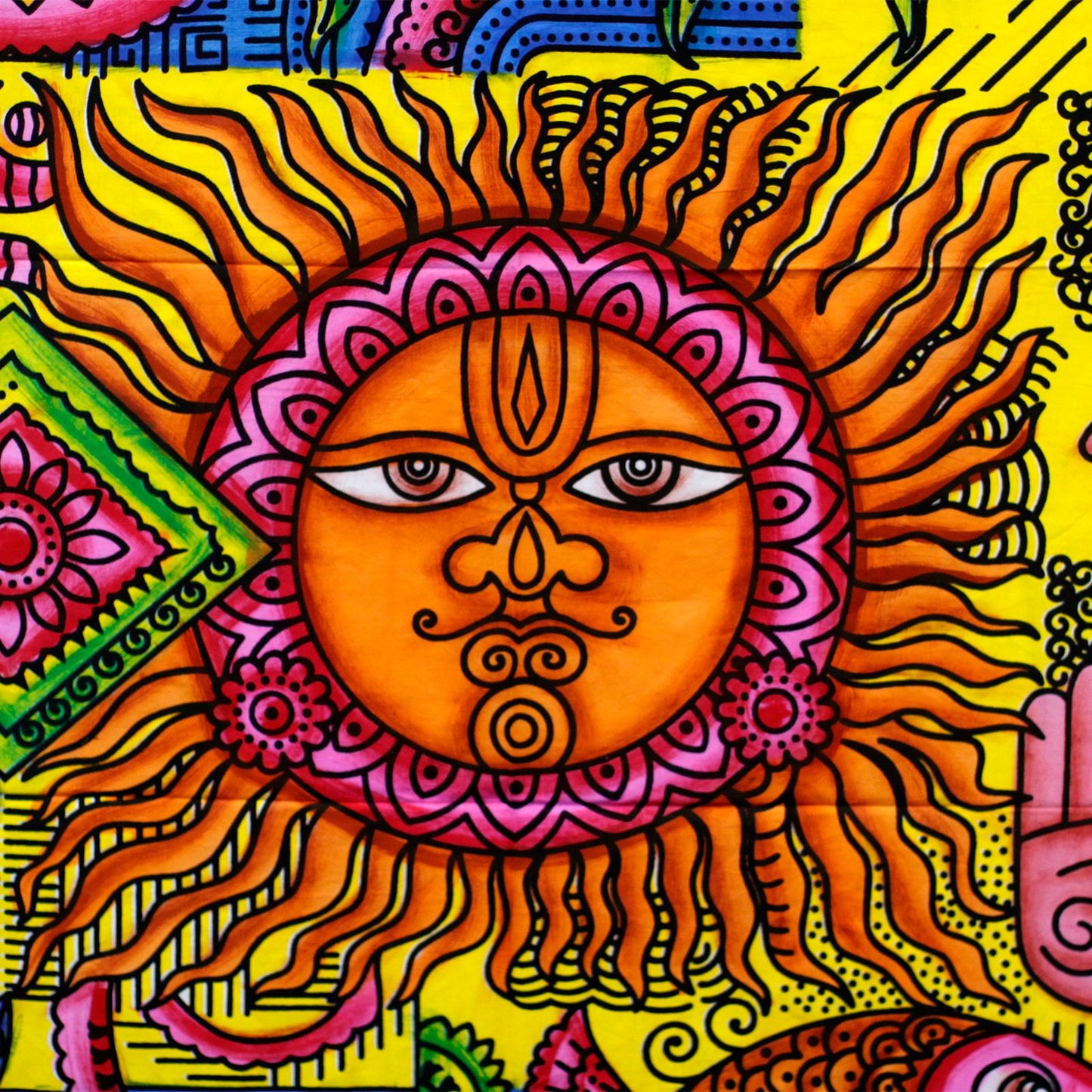 Handbrushed Cotton Wall Art - Sun - Luna Panther