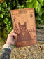 Polished Handcrafted Wooden Tarot Card - Justice/Cat Judge featuring natural patterning and unique variations - Luna Panther