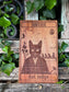 Polished Wooden Tarot Card Justice Cat Judge featuring natural patterning and unique variations - Luna Panther